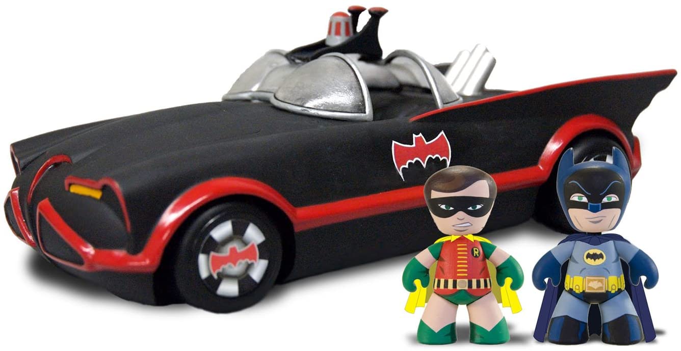 Mezco Toys Mini Mez-Itz: 1966 Batmobile with Batman and Robin