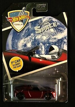 Hot Wheels Greetings From Space '08 Tesla Roadster - Dark Helmet Collectibles