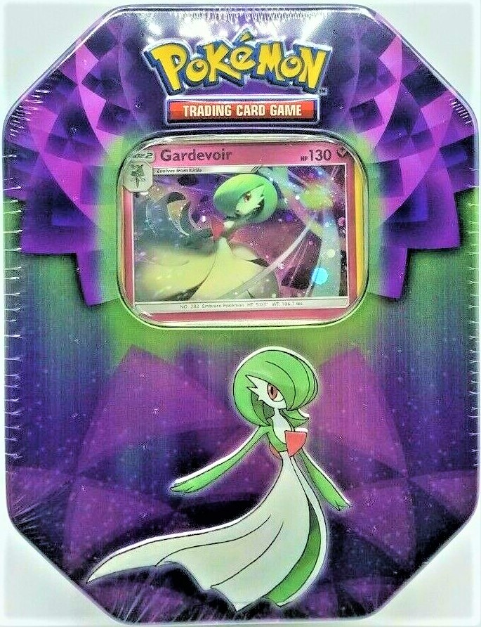 POKEMON TRADING CARD GAME TIN W/ GARDEVOIR CARD & 3 Boosters, - Dark ...