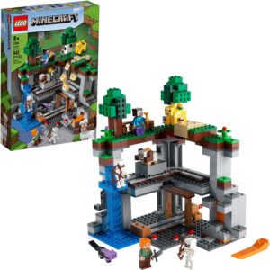 LEGO Minecraft The First Adventure 21169 Hands-On Minecraft Playset; Fun Toy Featuring Steve, Alex, a Skeleton, Dyed Cat, Moobloom and Horned Sheep (542 Pieces) - Shop online at Dark Helmet Collectibles