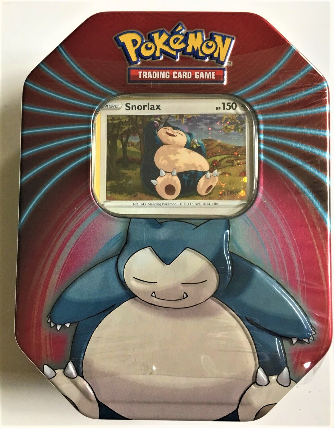 Pokemon SNORLAX Tin 3 Booster Packs 1 Holo TCG New & Sealed - Dark ...