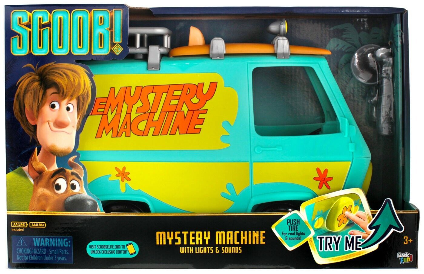 Scooby Doo Mystery Machine With Exclusive Lights And Sounds Scoob Movie Van Car Dark Helmet 7016